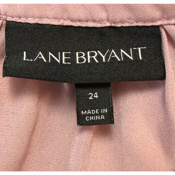 2/$15 Lane Bryant Chiffon Lace Tiered Tunic Top Mauve Sleeveless 3X Plus Size 24 - Picture 8 of 10